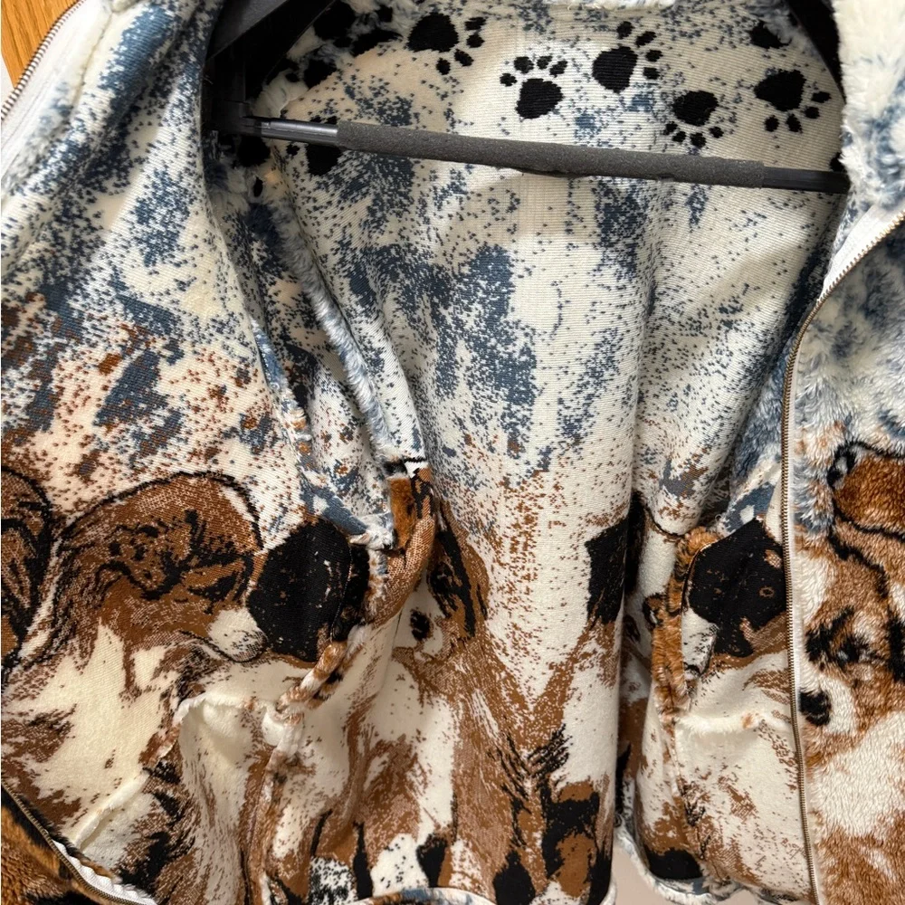 Vintage Rare 90s Puppy Dog Jacket Saint Bernard Print - Picture 7 of 7